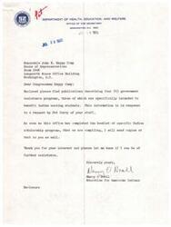 ["The letter from the Department of Health, Education, and Welfare provides information on four government assistance programs specifically intended to benefit Indian nursing students. The programs include vocational training, college and university study, a health professions scholarship program, and advanced health training. Eligibility requirements and contact information for each program are provided."]