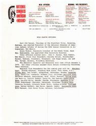 ["The National Congress of American Indians (NCAI) has elected new officers, including President Earl Old Person and Executive Director Bruce Wilkie. Regional Vice Presidents have also been appointed for different areas across the country. Additionally, project field directors and industrial development directors have been named to support community and economic development initiatives."]