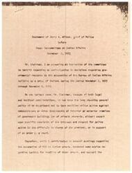 ["The General Counsel of the General Services Administration testified before the House Committee on Interior and Insular Affairs regarding the recent occupation of the Bureau of Indian Affairs (BIA) Building by a group of Indians known as the Trail of Broken Treaties. He explained that the GSA is responsible for maintaining, operating, and protecting Federal buildings and other property, and for appointing special policemen to enforce laws on Federal property. He stated that the GSA had been assisting the Department of the Interior in planning for the proposed demonstration of the Trail of Broken Treaties, but that at no time was there any indication that the Indians' visit would be anything but orderly. He noted that the GSA had deployed additional officers in and around the BIA Building and had maintained a 24-hour standby force of Federal Protective Officers in the Interior Department Auditorium, but that no request had been made to evict or arrest the demonstrators who had begun to enter the main part of the BIA Building. He stated that"]