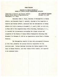 ["The document contains a letter from Overton James, President of the Inter-Tribal Council of the Five Civilized Tribes, to Congressman Camp. In the letter, James thanks Camp for his remarks about the situation at the Bureau of Indian Affairs (BIA) and assures him that the Five Civilized Tribes are opposed to the activities of the militant Indians who have taken over the Bureau of Indian Affairs building."]
