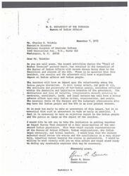 ["The letter from the Commissioner of the Bureau of Indian Affairs discusses the impact of the \"Trail of Broken Treaties\" protest march on Indian affairs and people. It mentions the damage to BIA facilities and records, the potential effects on relationships among Indian people and non-Indian officials, and the monetary costs of the damages. The Commissioner requests an Impact Survey Team to assess the situation objectively and report on the incident's impact."]