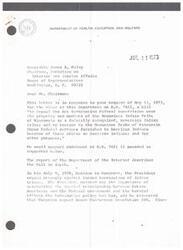 ["The Department of Health, Education, and Welfare supports the enactment of H.R. 7421, a bill related to the Menominee Indian Tribe of Wisconsin, if amended as suggested. The Department highlights the importance of maintaining the special relationship between Native Americans and the Federal government and provides estimated costs for providing health services to the Menominee people. They recommend amendments to the bill to ensure eligibility for Indian Health Service programs and the delivery of Federal services to the tribe. The Office of Management and Budget has no objections to the report."]