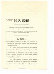 ["The document discusses a bill introduced by Mr. Foley in the House of Representatives on March 1, 1973, to amend Public Law 90-335 relating to the purchase, sale, and exchange of certain lands on the Spokane Indian Reservation. The bill aims to remove a proviso that limits the purchase of non-trust lands by the Spokane Tribe, bringing them in line with other tribes in Washington and Oregon."]