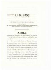 ["The document is a bill introduced in the House of Representatives in 1971 to authorize the partition of surface rights of the Hopi and Navajo Indian Tribes in undivided trust lands. The bill outlines the specific boundaries and descriptions of the lands to be partitioned and added to the respective reservations of the tribes."]