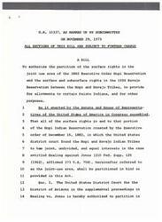 ["H.R. 10337, as marked up by Subcommittee on November 29, 1973, authorizes the partition of surface rights in the joint use area of the 1882 Executive Order Hopi Reservation and the surface and subsurface rights in the 1934 Navajo Reservation between the Hopi and Navajo Tribes. The bill also provides for allotments to certain Paiute Indians. The partition of surface rights shall be done in kind, with the lands partitioned to each tribe being equal in acreage, quality, and carrying capacity. The bill does not affect the joint ownership status of coal, oil, gas, and other minerals within the lands, which will be managed jointly by the Hopi and Navajo Tribes. The lands partitioned to each tribe shall be held in trust by the United States exclusively for that tribe and as part of their respective reservations."]