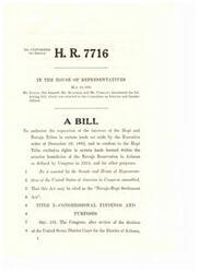 ["The Navajo-Hopi Settlement Act aims to separate the interests of the Hopi and Navajo Tribes in certain lands set aside by an Executive order in 1882. It confirms exclusive rights for the Hopi Tribe in certain lands within the Navajo Reservation in Arizona and addresses the need for a fair settlement of their conflicting land interests. The Act aims to prevent the expulsion of Navajo families from the joint-interest area and ensure both tribes receive an equal share of the land's value."]