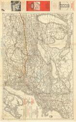 ["The Road Map of the Northeastern States (1915-1949) shows a highway detour to Washington D.C. Dimensions: 25 x 38."]