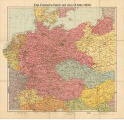 ["This map, titled *Das Deutsche Reich Seit Dem 13 Marz 1938*, features cities marked. Dimensions: 27 3/4 x 28 3/4."]
