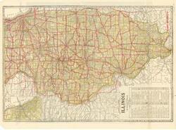 ["This Road Map of Illinois shows electric lines, railroads, and 1910 census information. Dimensions: 21 1/4 x 28 1/2."]