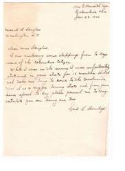 ["The document is from a man to Miss Douglas, congratulating her for a speech she made about being a \"*inappropriate terminology* loving state.\" The document also mentions the possibility of Lockbourne Army Air Base becoming an all-Negro unit. The 477th Composite Group, an all-Negro unit, was to be transferred to Lockbourne from Godman Field. The group has a history of controversy and trouble-making, including a riot at Freeman Field. The document also mentions the AAF All-Weather Station at Lockbourne and plans for operation of the AAF Headquarters detachment at the base."]