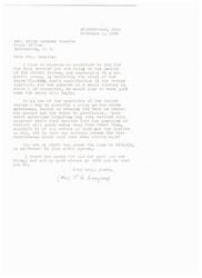 ["The document is a message of gratitude to Representative Helen Gahagan Douglas for recording the story of the contributions of African American soldiers in the recent conflict. The writer expresses concern about the mistreatment of minority groups, particularly African Americans, by white Americans and urges for justice for all. The writer also agrees with Representative Douglas's views on providing a loan to Britain. The document ends with well wishes for Representative Douglas."]