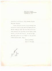 ["David T. Williams from Greensburg, Pennsylvania, wrote to Honorable Representative Helen Gahagan Douglas to express his appreciation for her efforts in preserving the history of American Negro servicemen and women in World War II in the Congressional Record. He requested pamphlets of the history if they were printed."]