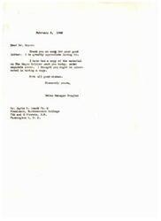 ["The document is a thank you letter from Helen Gahagan Douglas to Dr. Davis W. Board, President of Northwestern College, for his letter. She also mentions sending him a copy of material on The Negro Soldier. The document also includes information about Northwestern College and its programs in social adjustment, religion, and business science. It emphasizes the importance of unity, understanding, and eradicating hatred. The document also expresses gratitude for support from merchants and wishes for a Merry Christmas and a prosperous New Year."]