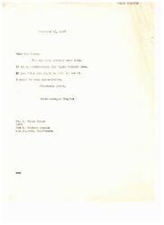 ["Helen Gahagan Douglas sent a contribution for Negro History Week to Mr. J. Frank Burke at KFVD in Los Angeles, California, and expressed appreciation if he could use it."]