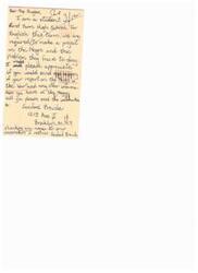 ["A student is requesting information from Representative Douglas on the topic of the Negro and the problems they face today for a project in English class. The student would like a copy of Representative Douglas' report on the Negro in the War and any other information on the topic. The student provides their address for the information to be sent to."]