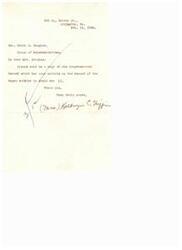 ["The sender of the letter, Mrs. Kathryn C. Hiffin, is requesting a copy of the Congressional Record containing an article by Hon. Helen G. Douglas about the record of African American soldiers in World War II."]