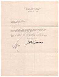 ["JB Sures of Richmond, Virginia is interested in obtaining a copy of Honorable Helen Gahagan Douglas' partial record of Negro Devotion and Heroism as mentioned in a recent editorial in the New York Times. Sures is willing to pay for the copy and requests an early reply."]
