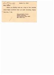 ["Alvin R. Warren is requesting a copy of remarks made about \"Negro\" soldiers from Representative Helen Gahagan Douglas."]