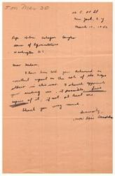 ["Rose Donald's is writing to Representative Helen Gahagan Douglas to request copies of a report she delivered on the role of African Americans in the war effort. Rose expresses appreciation for the report and requests at least five copies if possible."]