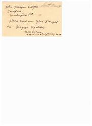 ["The document is a request for a passport on behalf of Helen Gahagan, who is located in Washington D.C. The sender is N.M. Evans, and the request is urgent as indicated by the mention of the Red Cross War Fund. The address for the passport to be sent to is provided on the postcard."]