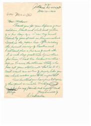 ["The document is a letter expressing gratitude to the recipient for their defense of soldiers, both black and white, in Congress. The sender mentions being touched by the recipient's speech and requests copies of the speech for themselves and their friends. The document is signed by \"Evodrantsa yours Swearer cy\" and includes the sender's address in Astoria, New York."]