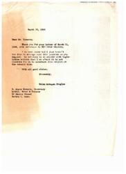 ["Mrs. Douglas received a letter from Mr. Cameron suggesting that she turn her report on THE \"Negro\" SOLDIER into a book, as it is too functional in its current form. However, Mrs. Douglas apologizes and explains that she is too busy with legislative matters to undertake this project at the present time."]