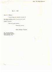 ["Mr. McKane requested one hundred copies of Helen Gahagan Douglas' speech about the role of the \"Negro\" Soldier in World War II for educational purposes. Helen Gahagan Douglas sent the copies as requested."]