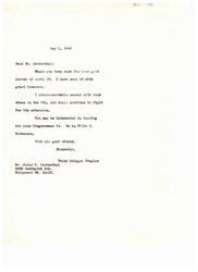 ["The first letter is from Helen Gahagan Douglas expressing support for the Office of Price Administration (OPA) and promising to fight for its extension. The second letter is from Jules M. Lieberthal urging Douglas to oppose any legislation that would abolish price controls and expressing concern about the potential consequences of inflation. Both letters emphasize the importance of government representatives acting in the best interests of the people."]