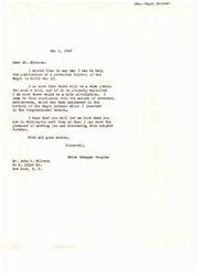 ["The document consists of correspondence between John D. Silveira and Helen Gahagan Douglas regarding a pictorial history book about the role of African American soldiers in World War II. Silveira seeks Douglas' support in promoting the book to the public and asks for suggestions on how to present the contributions of African American soldiers. Additionally, there is a request for a copy of a report to congress on the same subject."]