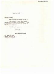 ["The document is a correspondence between Helen Gahagan Douglas and James E. Chinn, where Douglas agrees to allow Chinn to print her speech \"The \"Negro\" Soldier\" in \"The Virginia Arrow\" newspaper. Chinn requests a copy of the speech for publication."]