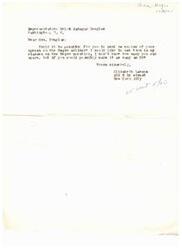 ["Elizabeth Lawson is requesting copies of Representative Helen Gahagan Douglas' speech on the \"Negro\" soldier to use in her classes on the \"Negro\" question. She is asking for as many as 50 copies if possible."]