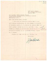 ["Jan Jess Klubok is writing to Congresswoman Helen Gahagan Douglas to request a copy of her collection of incidents relating to the heroism and patriotism of African American service members in World War II. Klubok expresses interest in obtaining two copies for himself and thanks Douglas for her efforts in compiling the collection."]