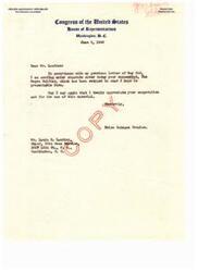 ["Helen Gahagan Douglas is sending Mr. Lautier the manuscript \"The \"Negro\" Soldier\" in a presentable form, as per their previous correspondence. She expresses her appreciation for his cooperation and the use of the material."]