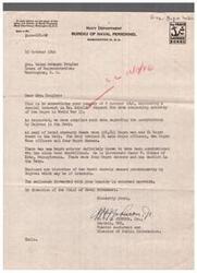 ["The document acknowledges an inquiry about the contribution of \"Negroes in the Navy during World War II. It provides statistics on the number of \"Negro\" men and women in the Navy, as well as the number of officers, aviators, doctors, and dentists. Enclosed are histories of two Naval vessels manned predominantly by \"Negroes. The document also mentions contacting the Navy Department for information on whether the Navy trained any \"Negro\" pilots."]