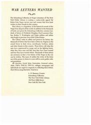 ["The Schomburg Collection of Negro Literature at The New York Public Library is seeking letters from African American service members to preserve for historical records. These letters provide insight into their experiences in the armed forces and are important for writing a true history of African Americans in the war. The collection is asking for cooperation from various organizations and individuals in collecting and submitting these letters."]