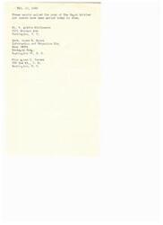 ["On February 12, 1946, copies of The Negro Soldier were requested by Mr. W. Austin Williamson, Capt. James R. Brown, and Miss Agnes C. Coates in Washington, D.C. The copies have been mailed to them."]