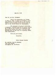 ["Mr. and Mrs. Kirkwood wrote a letter to Helen Gahagan Douglas regarding a newspaper clipping stating that enlisted men with 24 months of active service in the Pacific theater would be sent back to the United States for reassignment. Douglas clarified that the men with 24 months of service are actually eligible for discharge and not reassignment."]