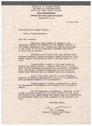 ["The document discusses changes in the separation criteria for officers in the Medical Department of the War Department as of July 1, 1946. Army Medical Corps officers will be eligible for discharge after two years of service, dental officers after 30 months, and officers of the Veterinary, Sanitary, and Medical Administrative Corps after 36 months. The War Department is considering further reductions in service requirements for dental officers based on the availability of replacements."]
