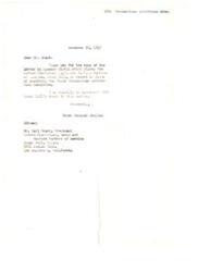 ["Kenneth Johnson writes to Congresswoman Helen Gahagan Douglas expressing his opposition to the Un-American Activities Committee, calling it a disgrace and warning of potential Thought Control. He believes the committee is akin to an inquisition and fears it could lead to book burning and the replacement of the American Flag with a Swastika. Johnson expresses his support for Douglas and notes that many of his acquaintances feel the same way. He also mentions disappointment in the Greek marksmanship during a recent event. Douglas responds, thanking Johnson for his letter and stating that she is already aware of his stance on the matter."]