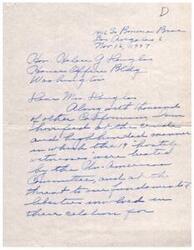 ["The document expresses the writer's opposition to the House Un-American Activities Committee and their investigation into the film industry. The writer urges Congresswoman Douglas to advocate for the dissolution of the committee and the dropping of contempt charges against writers and directors. The writer emphasizes the importance of defending freedom of speech and expression in the face of censorship threats."]