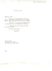 ["The document is a series of letters expressing gratitude and support for standing against the House Un-American Activities Committee and its actions. The writer appreciates the recipient's dedication to democratic principles and opposes the committee's tactics in the conflict between capitalism and communism. The documents convey a sense of unity in standing up against unjust practices."]