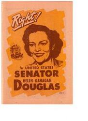 ["President Truman and Democratic Senator Sheridan Downey accuse Helen Douglas of not being a true Democrat due to her voting record, which they claim shows support for Communist interests. They criticize her for opposing aid to Greece and Turkey, voting against important security measures, and aligning with Communist sympathizers. They question her loyalty to the Democratic party and her ability to serve as a senator. They urge Democrats to vote for Richard Nixon, who they believe is a more qualified candidate."]