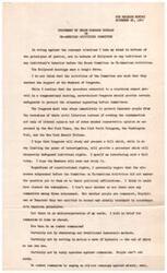 ["In her statement on the Mundt-Nixon bill, Helen Gahagan Douglas expresses support for rooting out spies, traitors, and saboteurs, but emphasizes the importance of protecting the liberty of the American people. She criticizes the bill for infringing on liberty and weakening democracy. Douglas asserts that the fight for freedom must also be upheld domestically, not just in foreign conflicts. She vows to oppose measures that threaten the rights and privileges of American citizens and advocates for legislation that protects both security and freedom."]