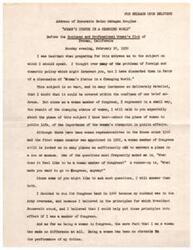 ["The document discusses the importance of having a Congress that is focused on winning the peace as much as winning a war. It emphasizes the need for effective legislation to address issues such as food scarcity, inflation, and domestic control of atomic energy. The document highlights the need for a change in Congress members who support progressive policies in order to address these pressing issues and build a warless world."]