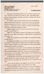 ["Helen Gahagan Douglas presented an amendment to extend rent controls, citing a housing crisis and the need for affordable housing. She argued that rent control was necessary to prevent chaos and advocated for stronger enforcement measures, including injunctions, treble damages, and criminal sanctions. Her bill aimed to protect tenants from illegal evictions and rent increases, and provide standards for rent administrators. Douglas warned that without effective rent control, rents would continue to increase, impacting the economic and social well-being of the nation."]