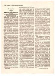 ["The document is a script for a television show featuring Harold Ickes discussing the California United States Senate race between Helen Gahagan Douglas and Richard M. Nixon. Ickes praises Douglas for her dedication to representing California and contrasts her record with Nixon's, accusing him of prioritizing headline-seeking and corporate interests over the needs of the state. Ickes highlights specific instances where Douglas fought for California's interests and criticizes Nixon for his absence or opposition in similar situations."]