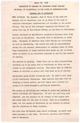 ["Representative Helen Gahagan Douglas supports H.R. 792, the Fair Employment Practice Bill, which aims to prohibit discrimination in employment based on race, religion, color, national origin, or ancestry. She argues that this bill is not only a civil rights issue but also crucial for national defense, economic self-interest, and moral principles. Discrimination hinders economic progress and damages America's reputation globally. Douglas emphasizes the need for legislation to address increasing discrimination in employment, as evidenced by unemployment rates among non-Whites and job requests specifying \"White only.\" Discrimination is pushing minority workers into lower-paying jobs, hindering their advancement. Douglas asserts that fair employment practices are not only a moral imperative but also essential for the nation's productivity and preservation of the free enterprise system."]