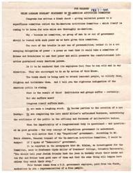["Helen Gahagan Douglas criticizes the Un-American Activities Committee in Congress for having too much power and using it to attack innocent people, causing the American public to become indignant. She argues that the committee's actions are un-American and ultimately harm Congress itself."]