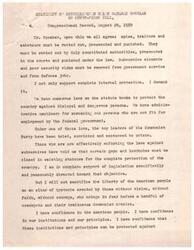 ["Representative Helen Gahagan Douglas strongly endorses the Engle-Scudder bill to authorize the building of canals for irrigation in the Sacramento Valley. The project has widespread support from officials, farmers, and citizens in the affected area. The bill aims to bring water to irrigate a large section of land that is currently largely dry-farmed, with the potential to greatly increase productivity and address water supply issues. The project is part of the original State Central Valley Project and is estimated to have a favorable benefits-to-cost ratio. Douglas urges the Senate Committee on Interior & Insular Affairs to approve the project's early authorization and construction."]
