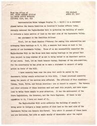 ["Honorable Helen Gahagan Douglas addresses the Business and Professional Women's Club of Fresno, California on the topic of \"Woman's Status in a Changing World.\" She discusses her experience as a woman member of Congress, the personal sacrifices required, and the importance of women's perspectives in public life. Douglas emphasizes the need for women to enter politics as individuals, not solely as women, and highlights the unique concerns and capabilities that women bring to political decision-making. She advocates for more women to be involved in government, believing that their perspectives could help solve issues that threaten world peace."]